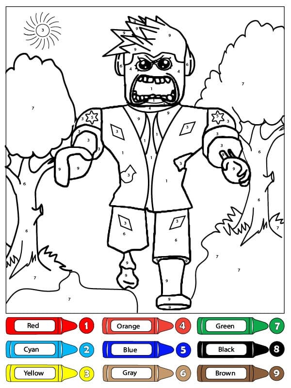 Zombie horrifié Coloriage Magique