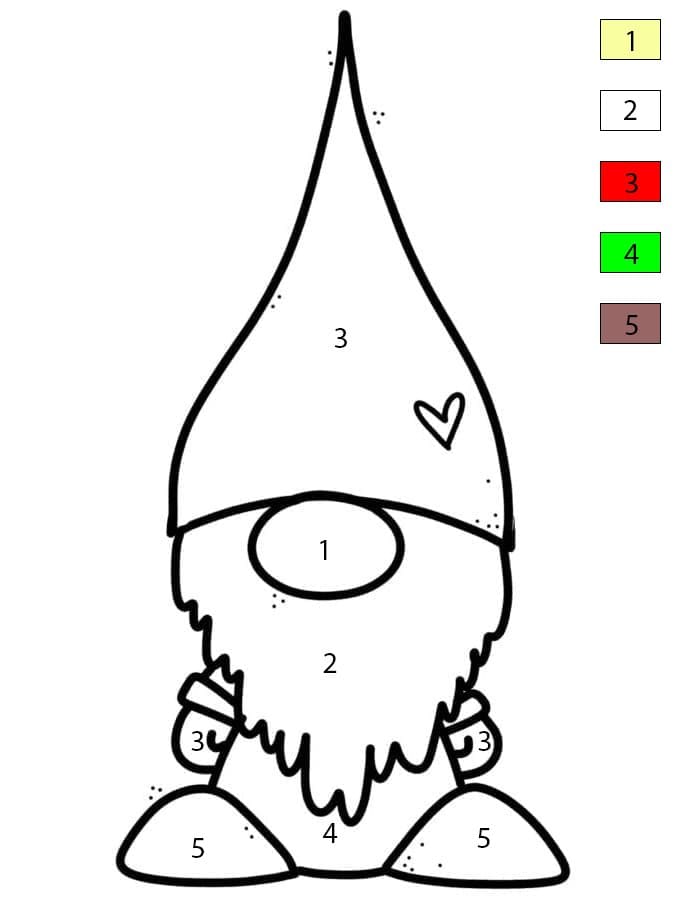 Adorable petit gnome Coloriage Magique