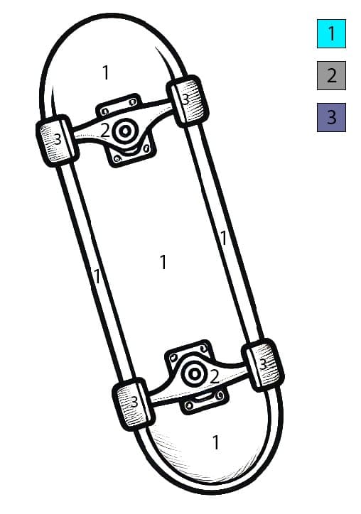 Arrière du skateboard Coloriage Magique