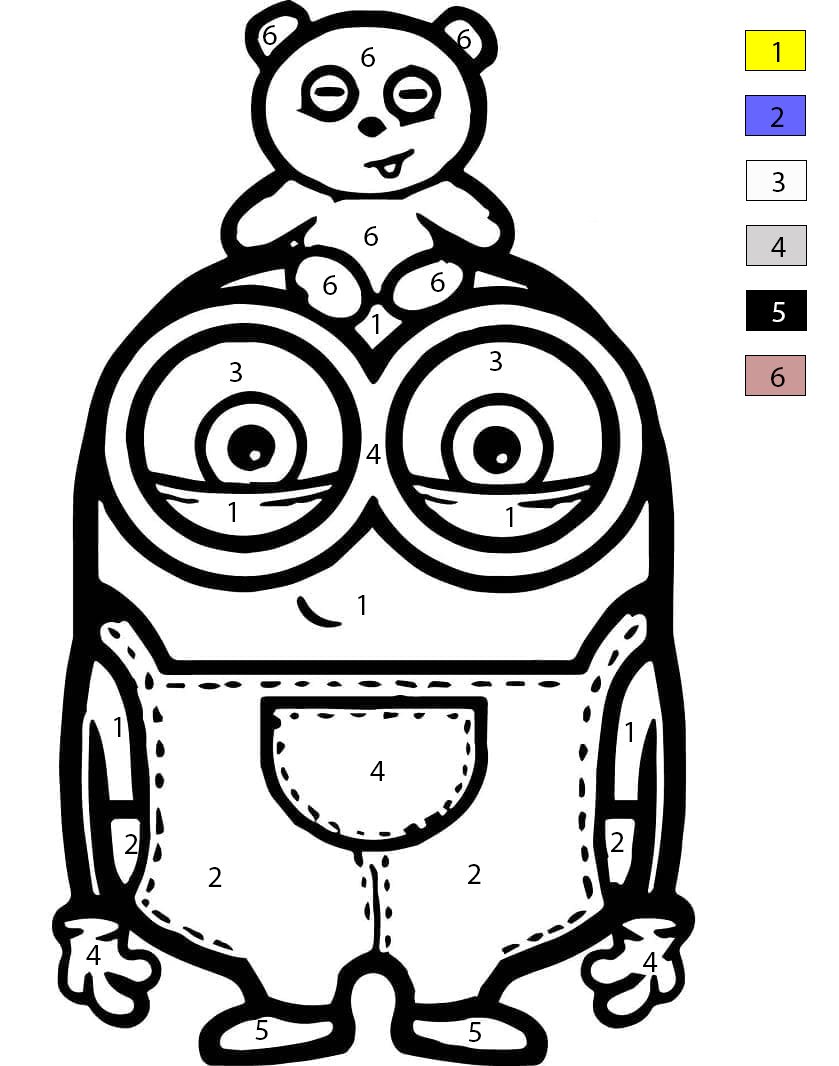 Bob le Minion adorable Coloriage Magique
