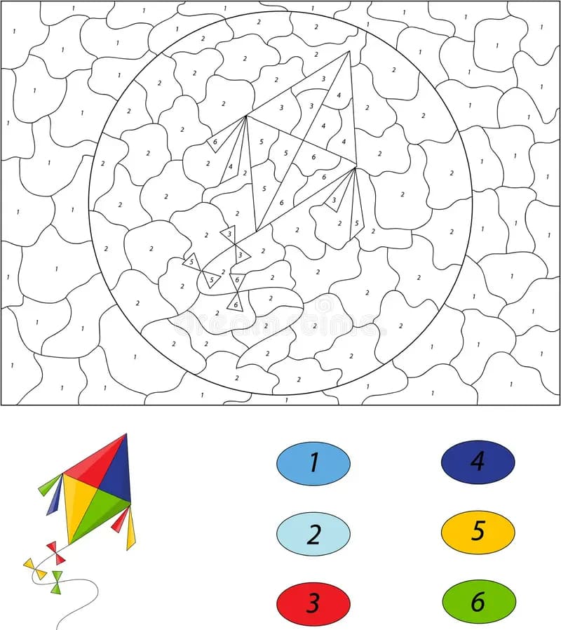 Cerf-volant Coloriage Magique