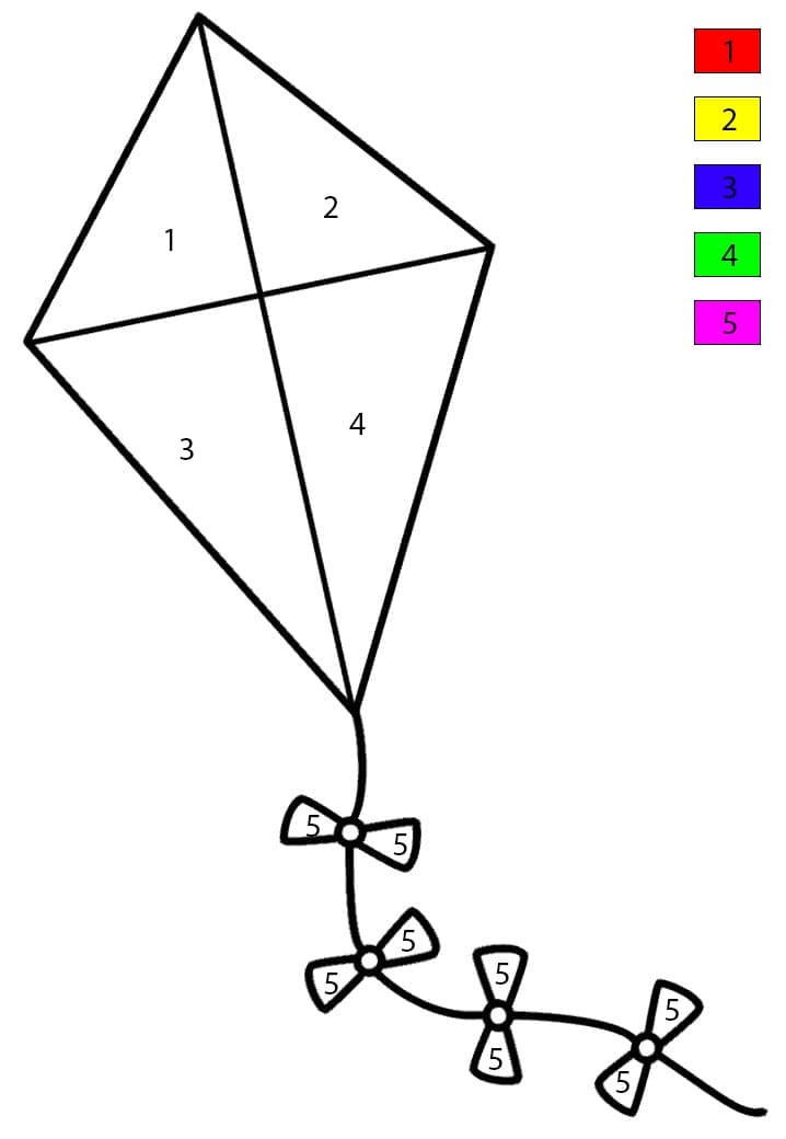 Cerf-volant Enfant Coloriage Magique