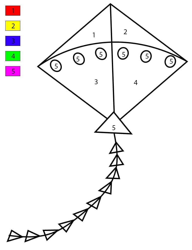 Cerf-volant Étoilé Coloriage Magique
