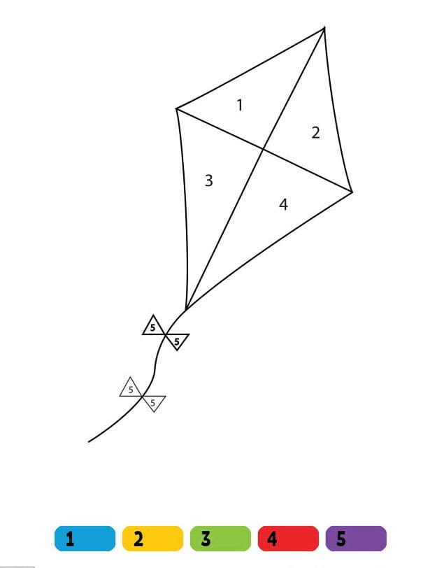 Cerf-volant Facile Coloriage Magique
