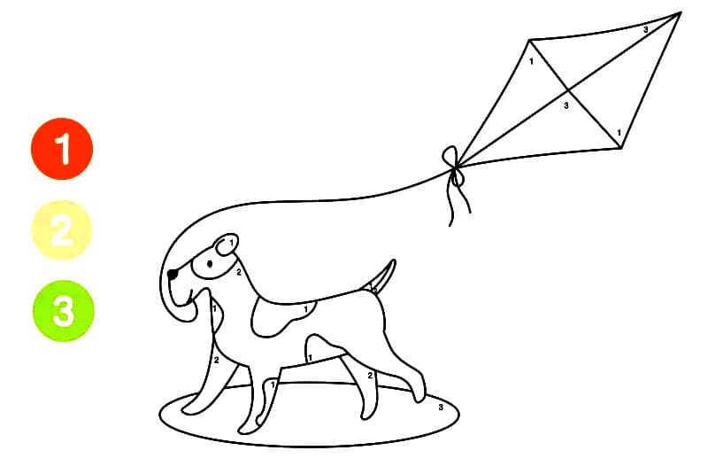 Cerf-volant Joyeux Coloriage Magique