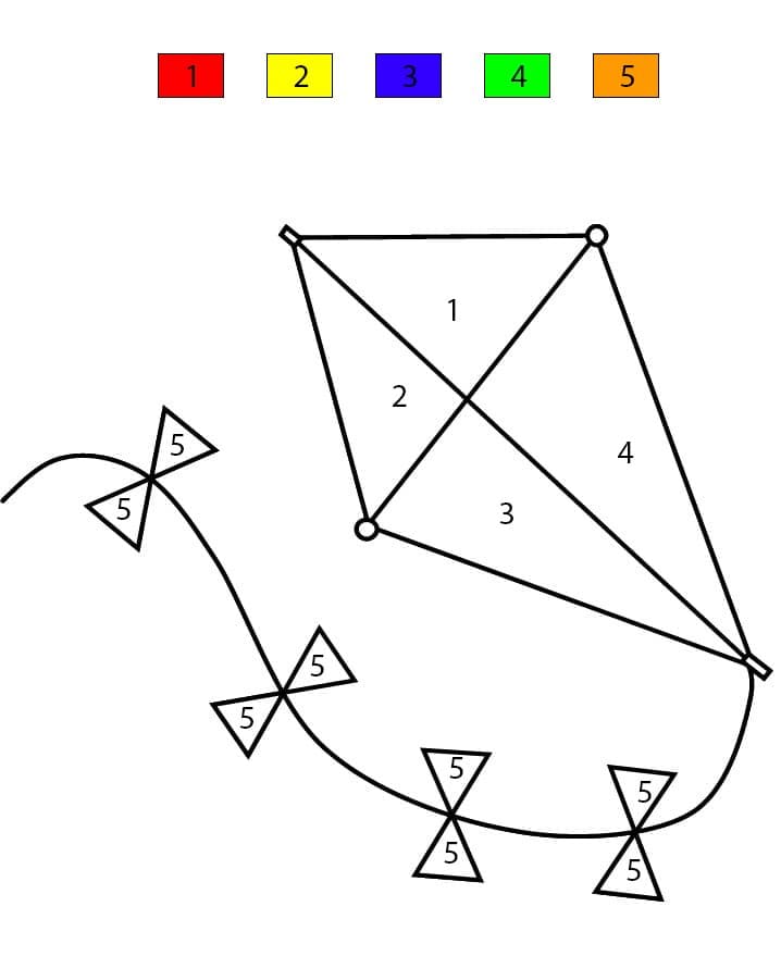 Coloriage Magique Cerf-volant