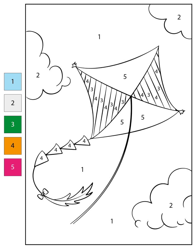 Cerf-volant Volant Coloriage Magique