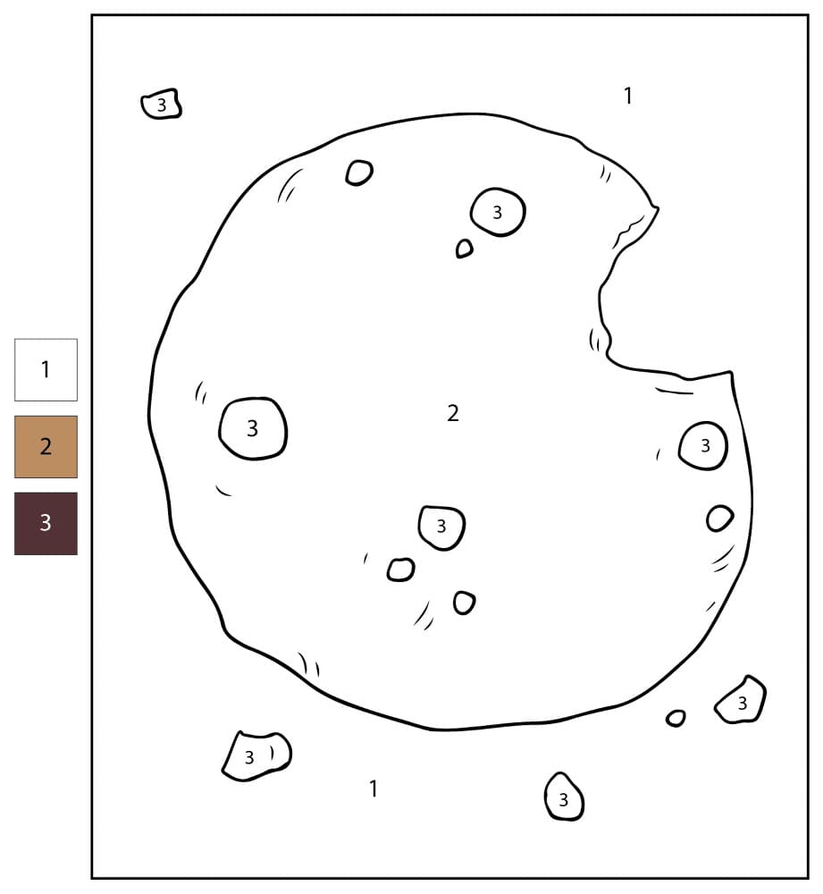 Cookie au chocolat Coloriage Magique