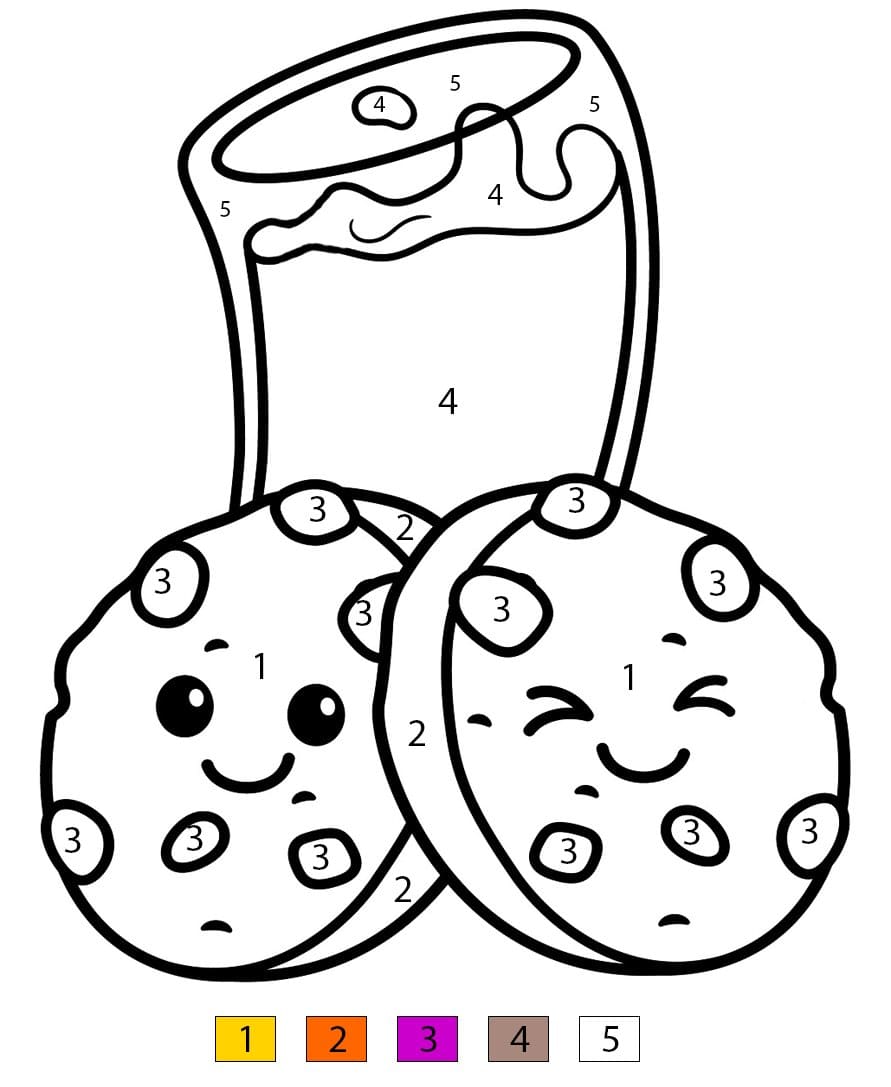 Cookie et soda Coloriage Magique