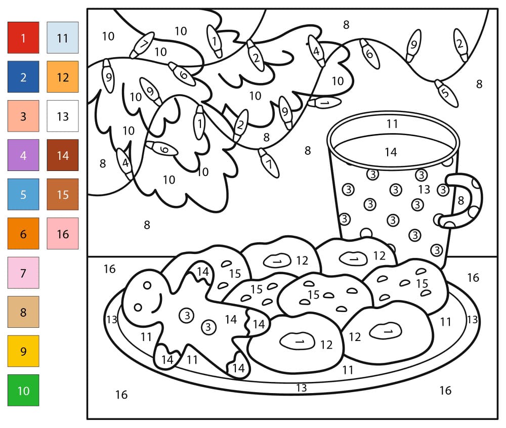 Cookies de Noël Coloriage Magique