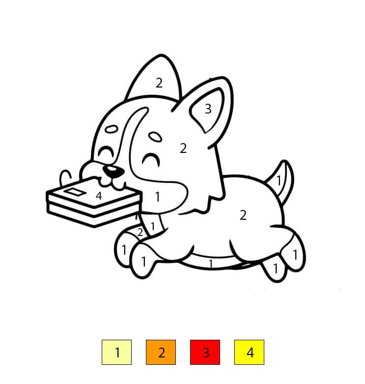 Corgi hyperactif Coloriage Magique