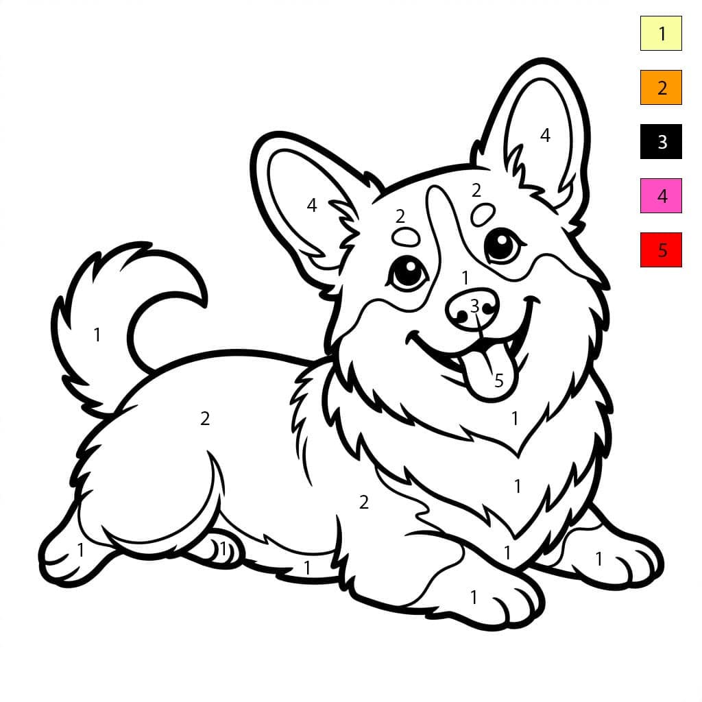 Coloriage Magique Corgi