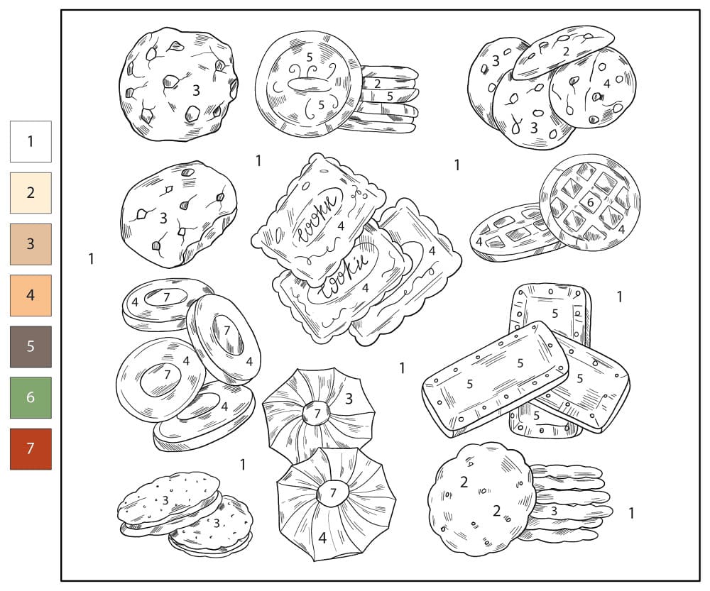 Délicieux Cookies Coloriage Magique