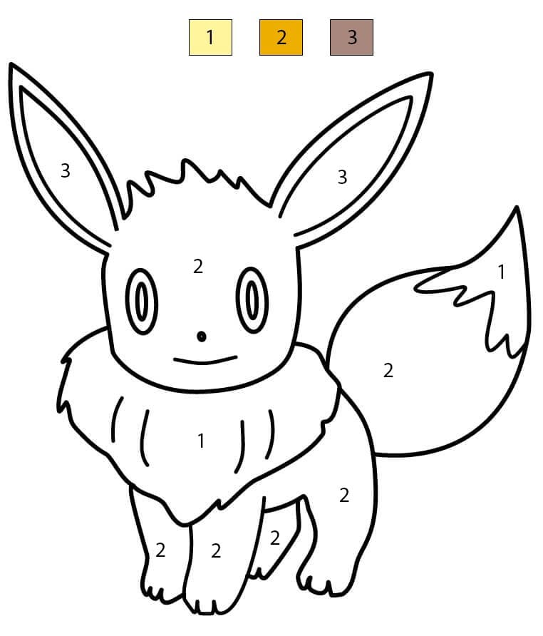Évoli facile Coloriage Magique