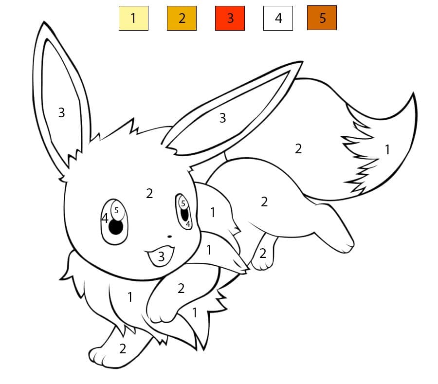 Évoli joyeux Coloriage Magique
