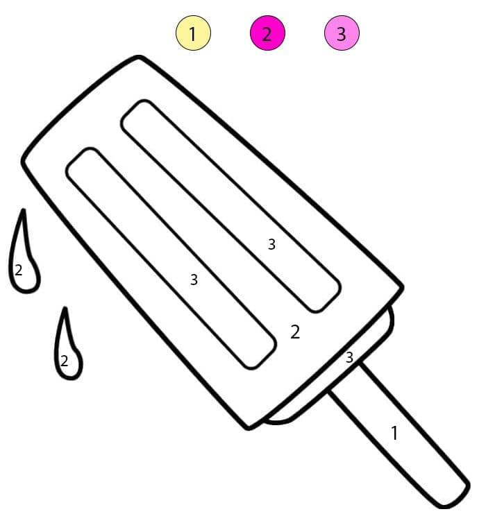 Glace à la fraise Coloriage Magique
