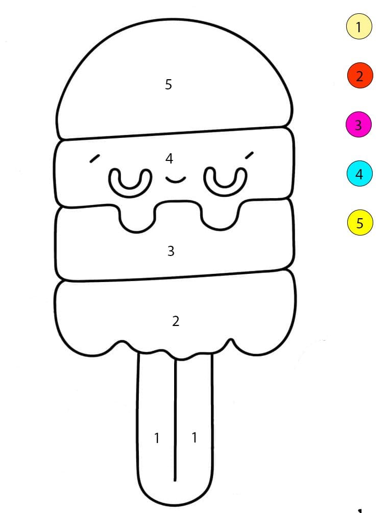 Glace à l'eau mignonne Coloriage Magique