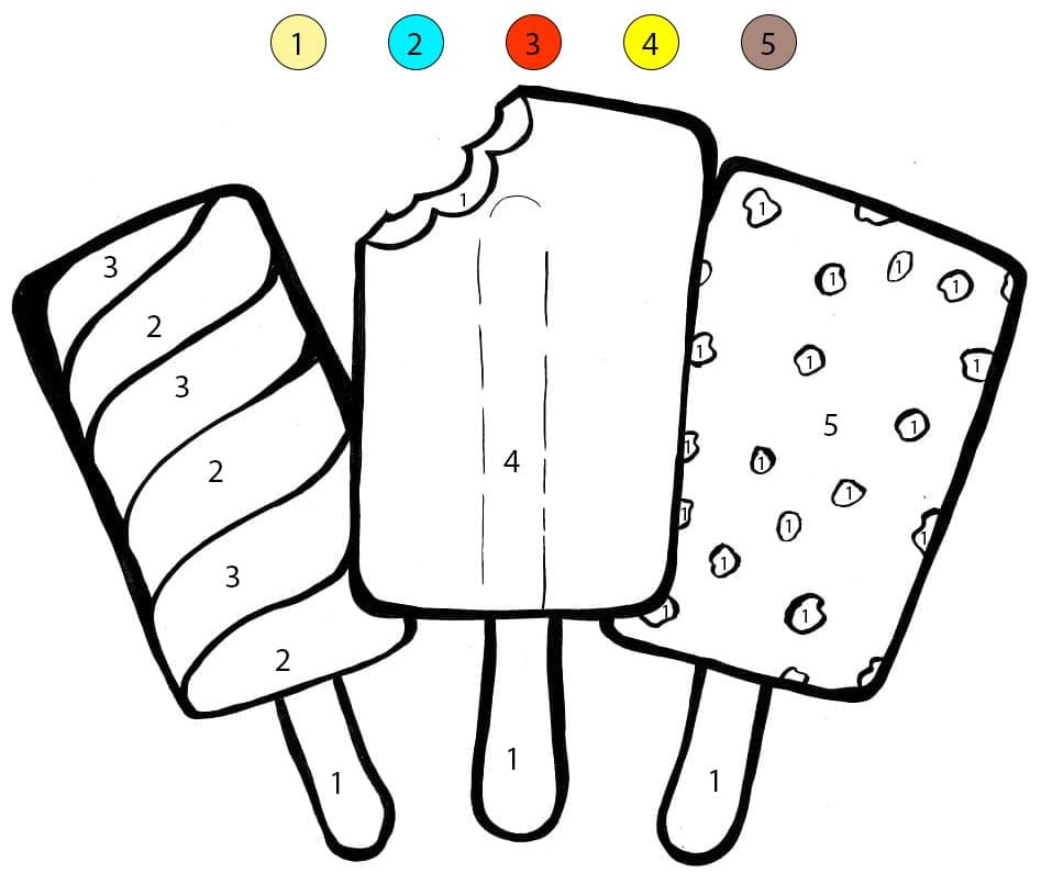 Glaces à l'eau colorées Coloriage Magique