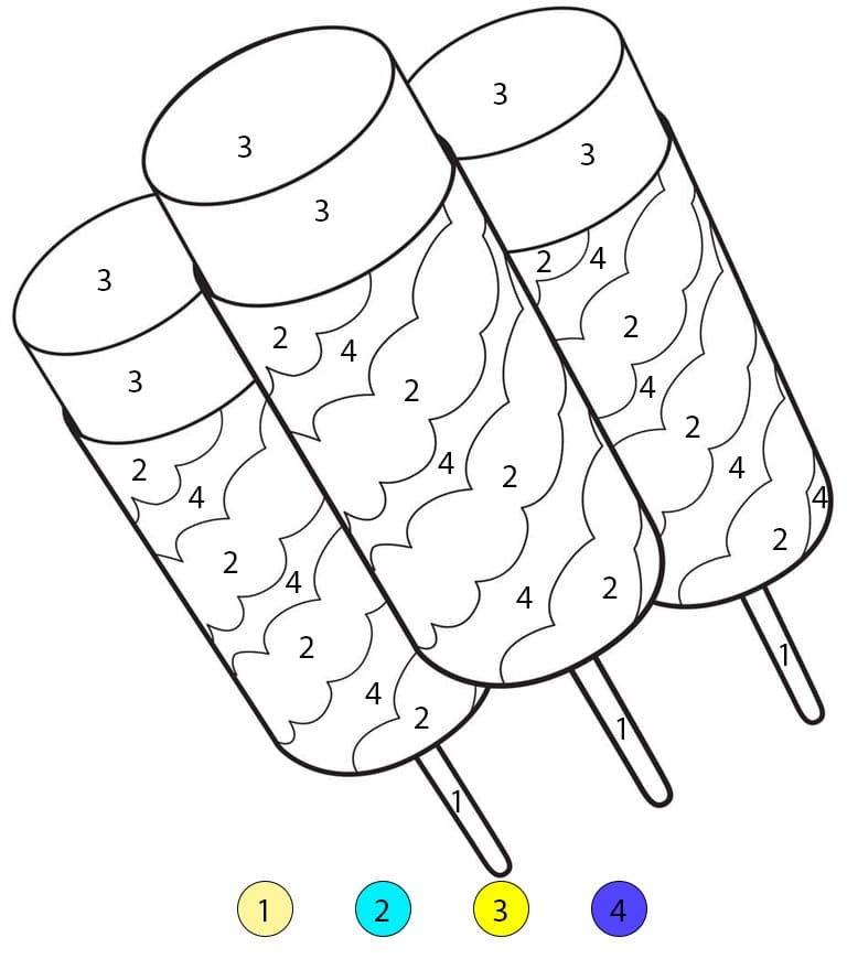 Glaces à l'eau d'été Coloriage Magique