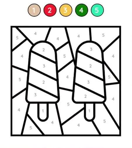 Glaces à l'eau pour la maternelle Coloriage Magique
