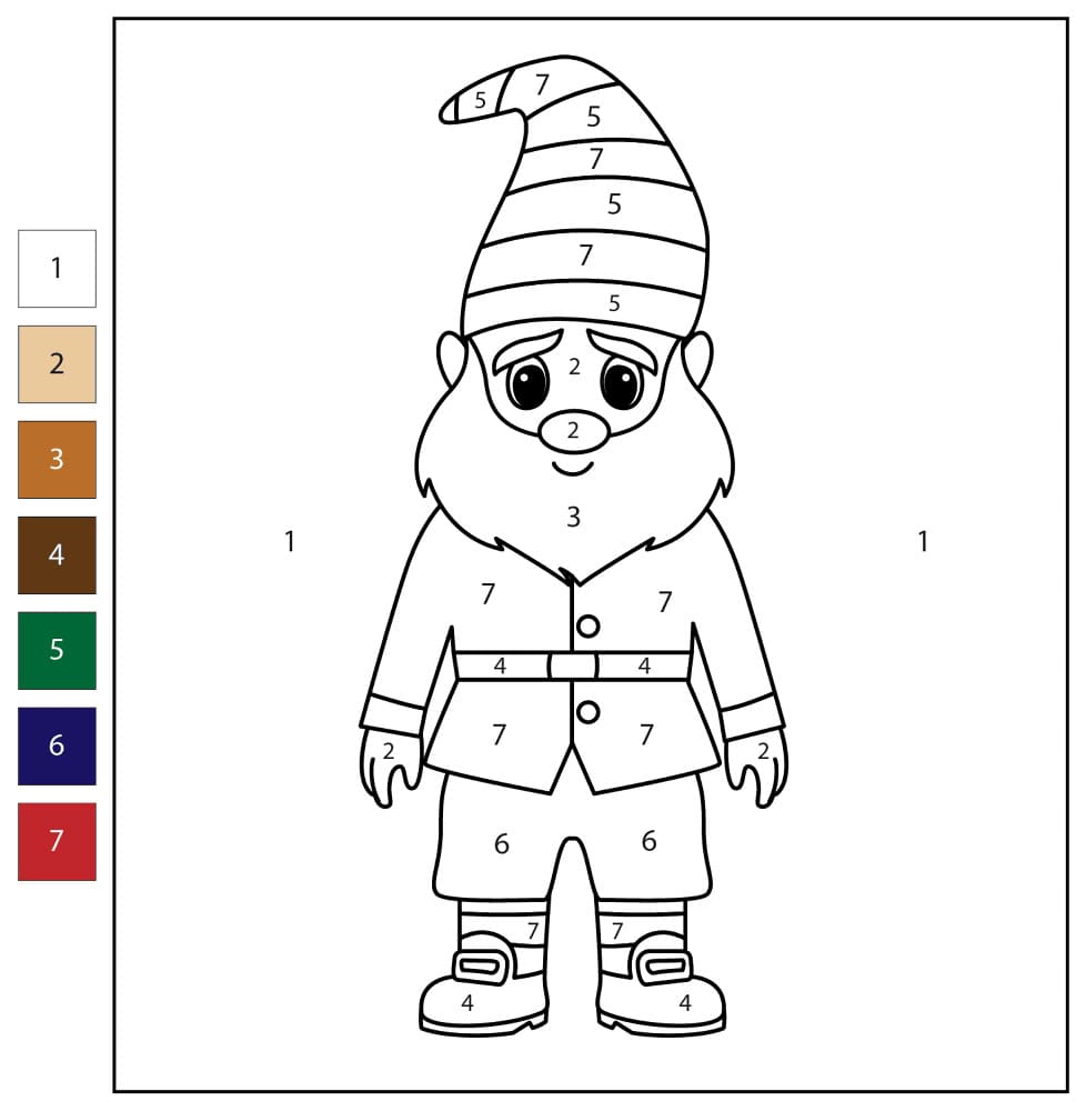 Gnome basique Coloriage Magique