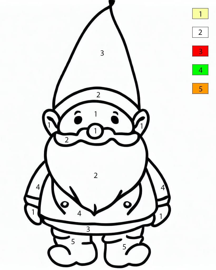 Gnome classique Coloriage Magique