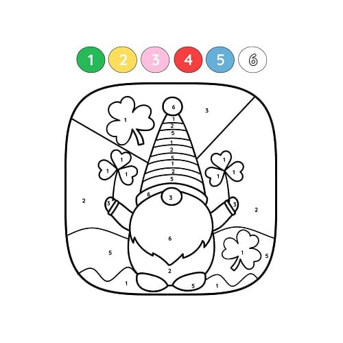 Gnome de la Saint-Patrick Coloriage Magique