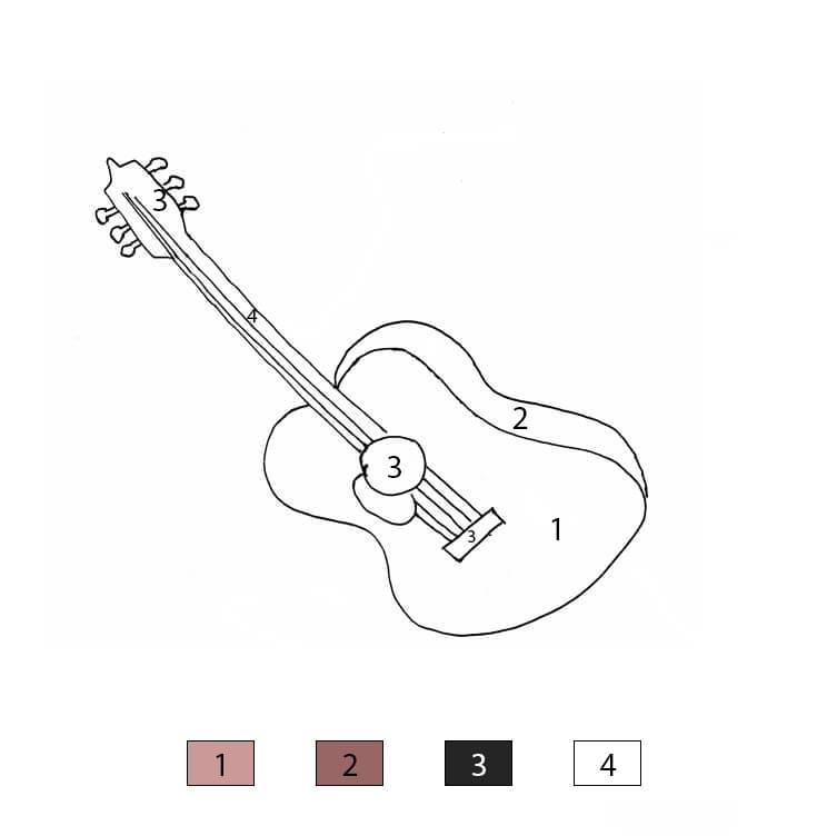 Guitare classique Coloriage Magique