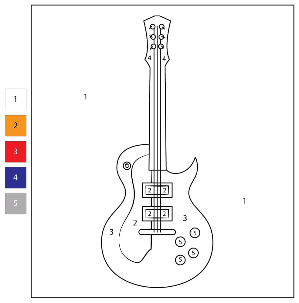 Guitare électrique Coloriage Magique