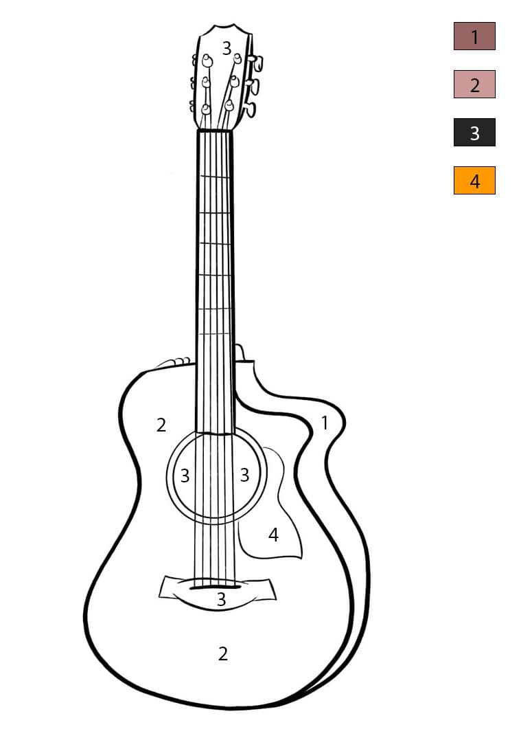 Coloriage Magique Guitare