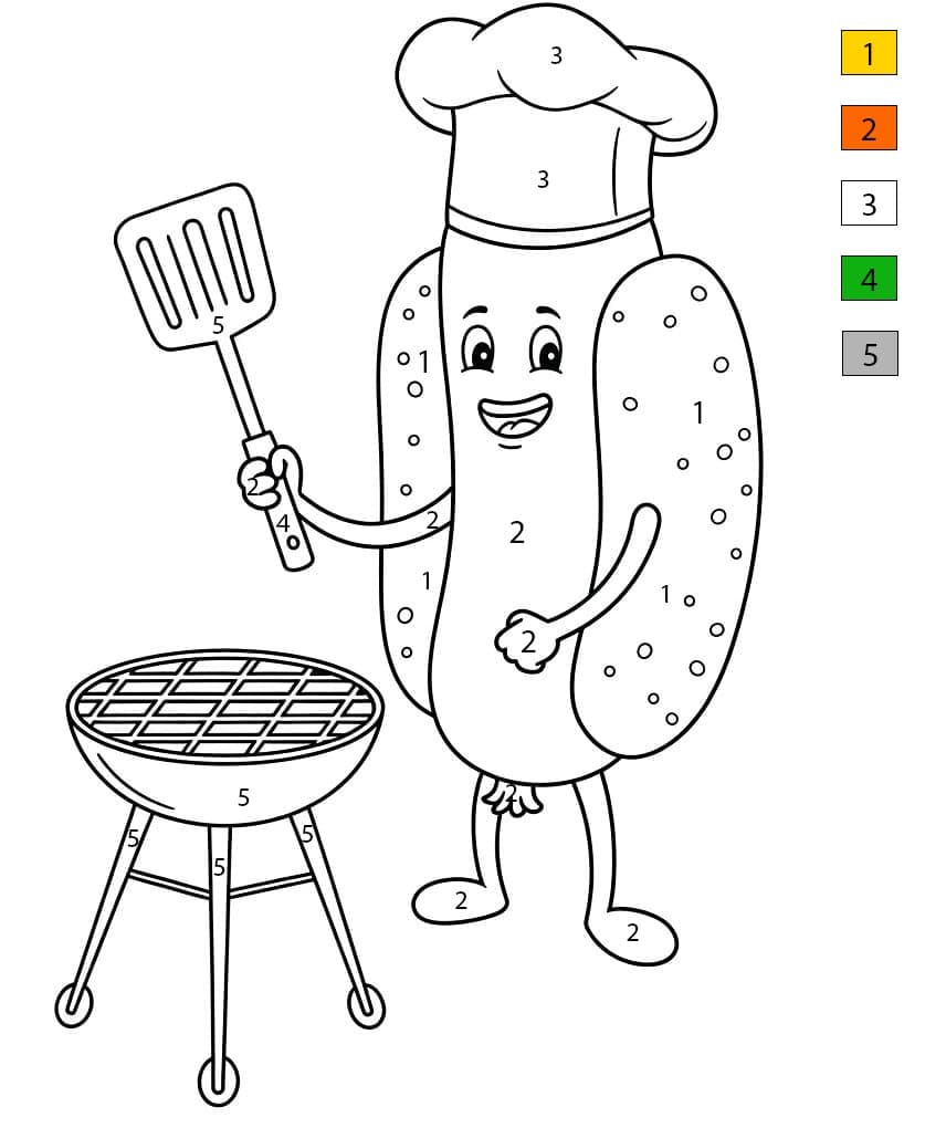 Hot Dog le Chef Coloriage Magique