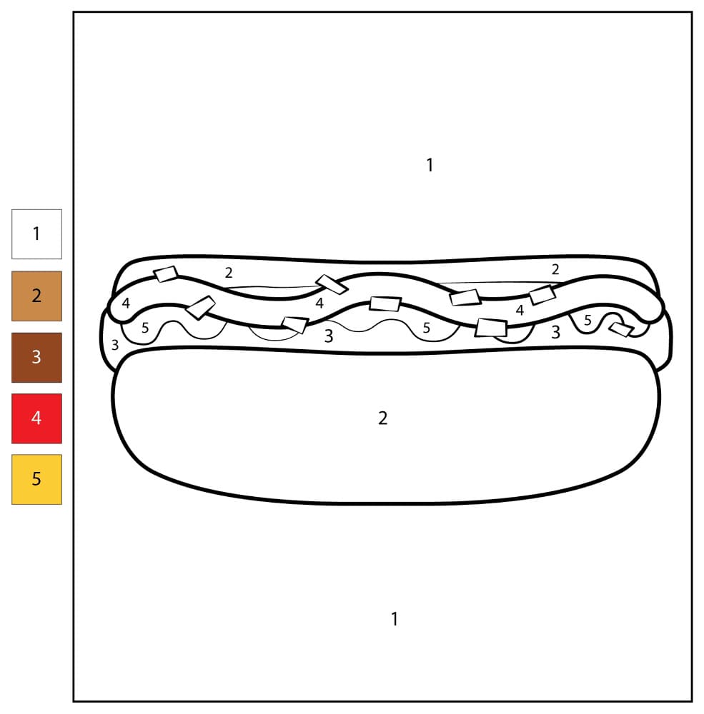 Hot-dog classique Coloriage Magique