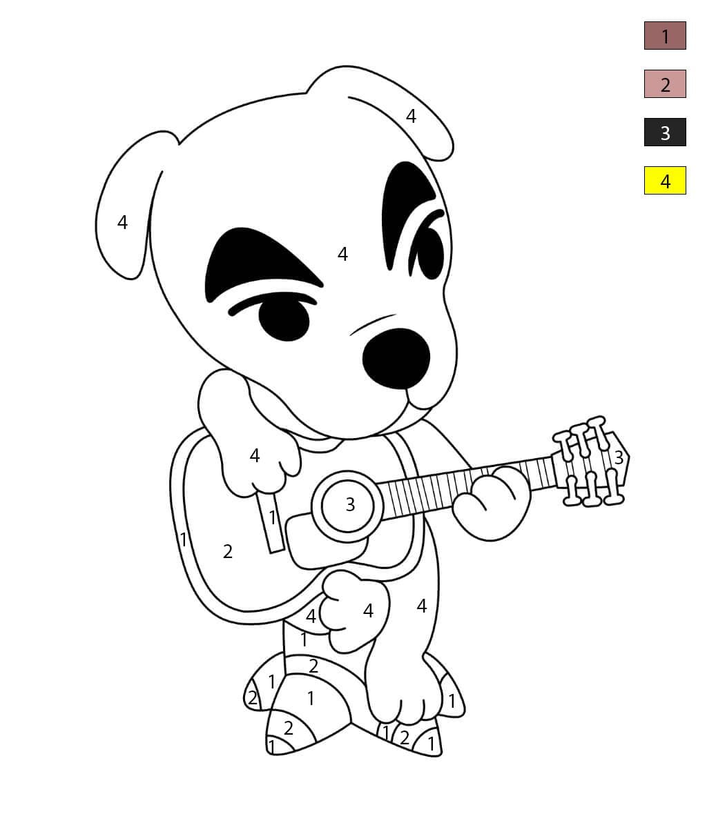 Jack Russell jouant de la guitare Coloriage Magique