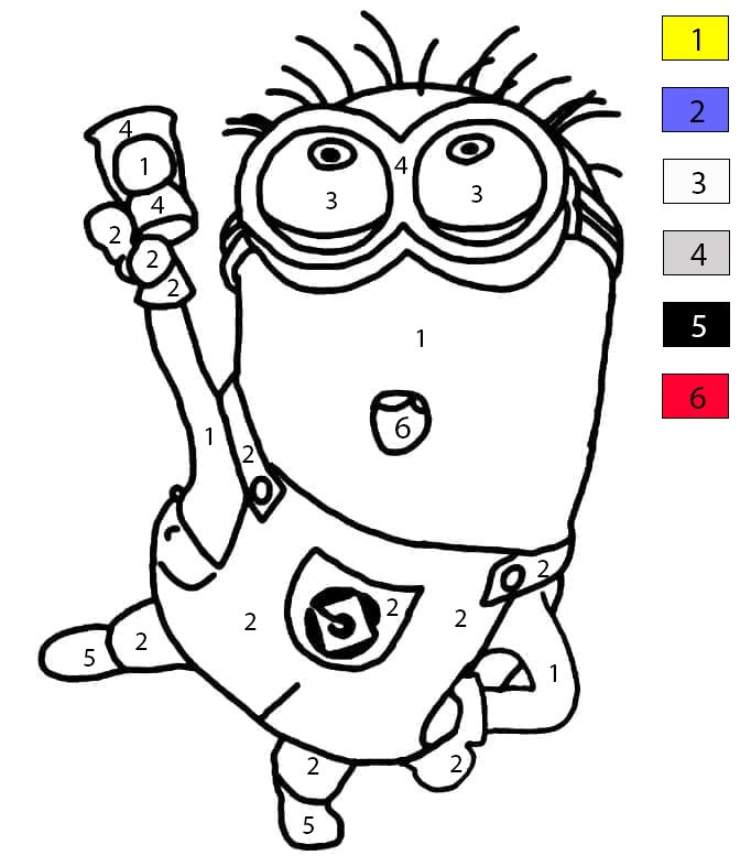 Jerry le Minion Coloriage Magique