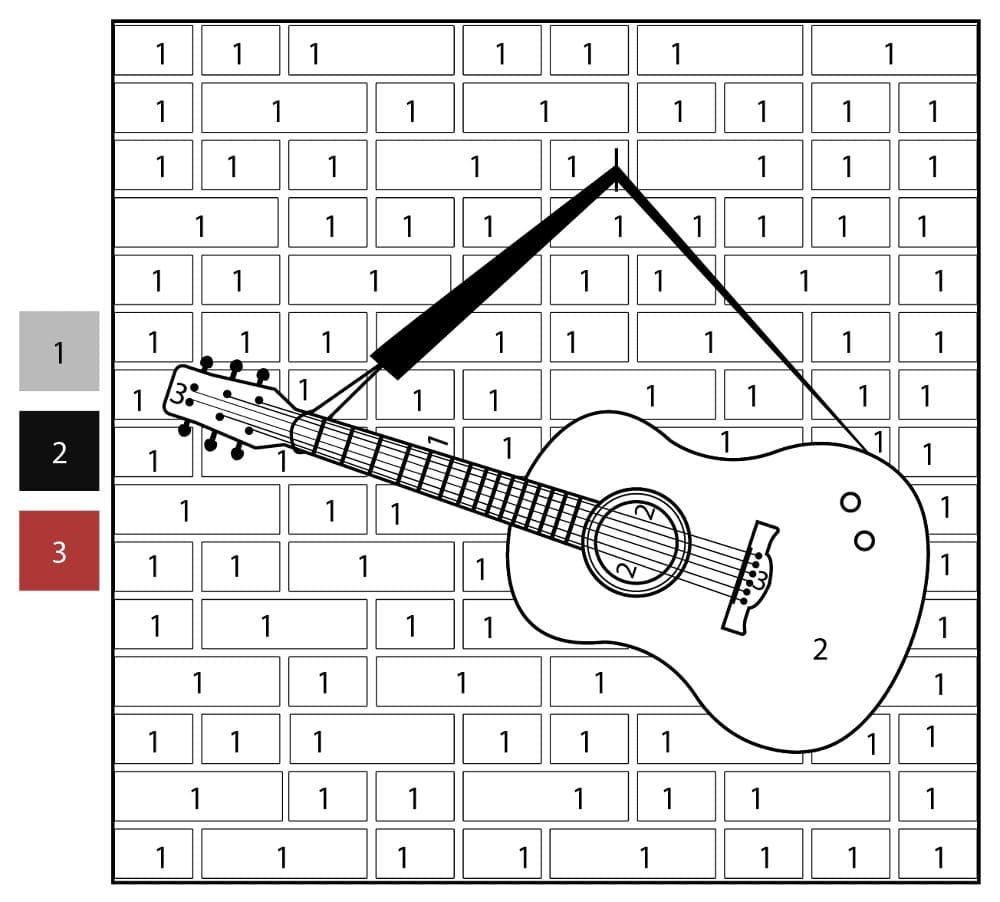 Jeu de guitare Coloriage Magique