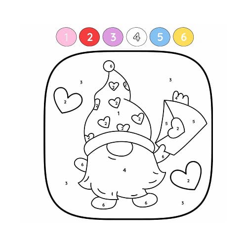 Joli gnome Coloriage Magique