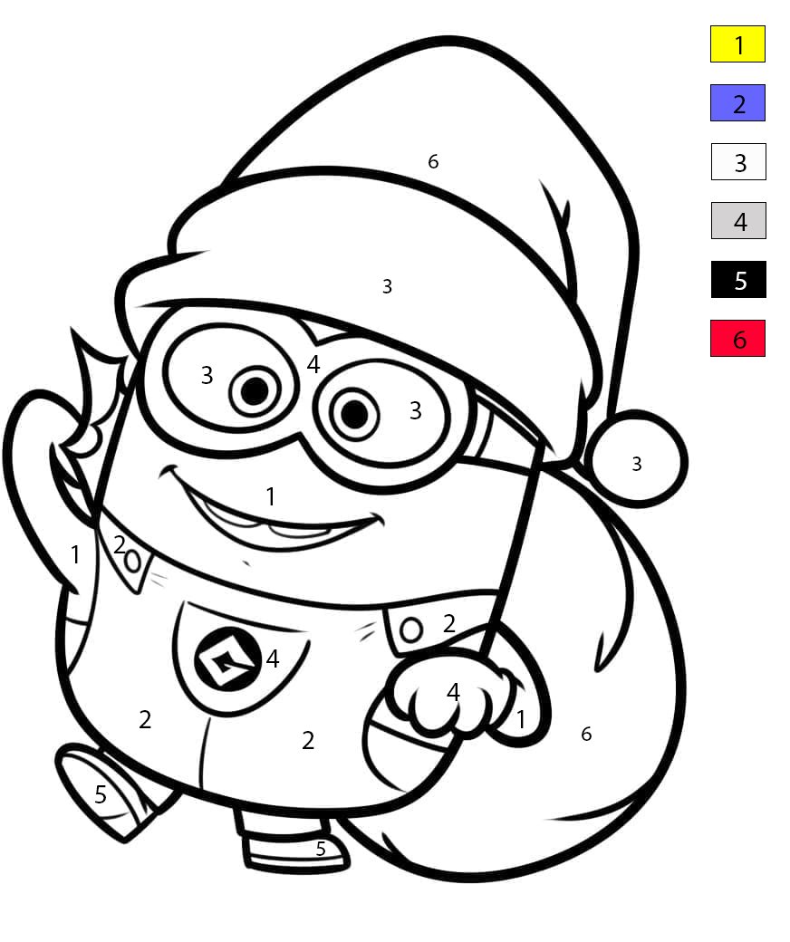 Minion de Noël Coloriage Magique