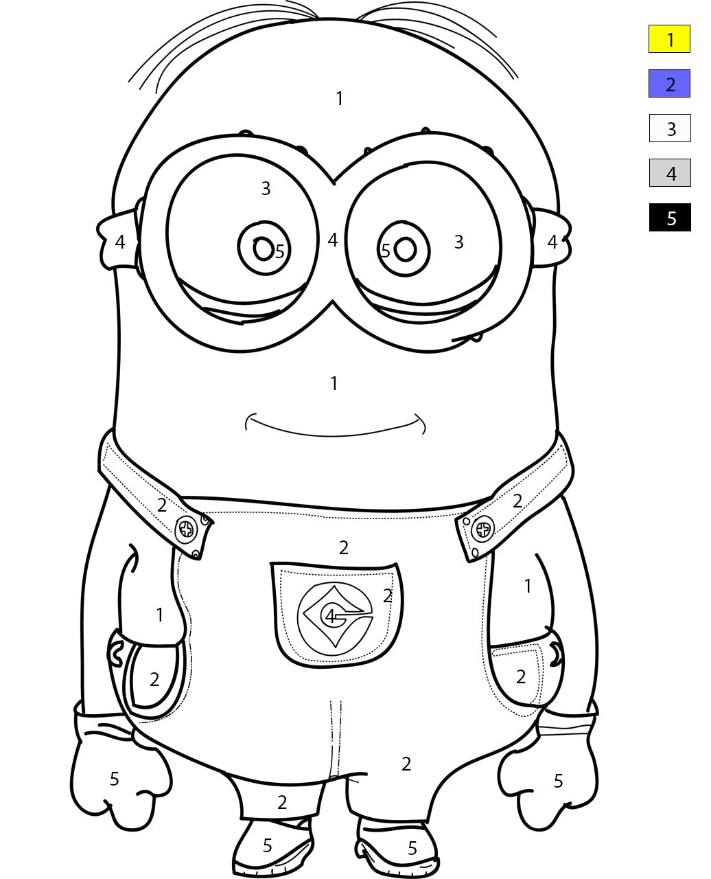 Minion de dessin animé Coloriage Magique