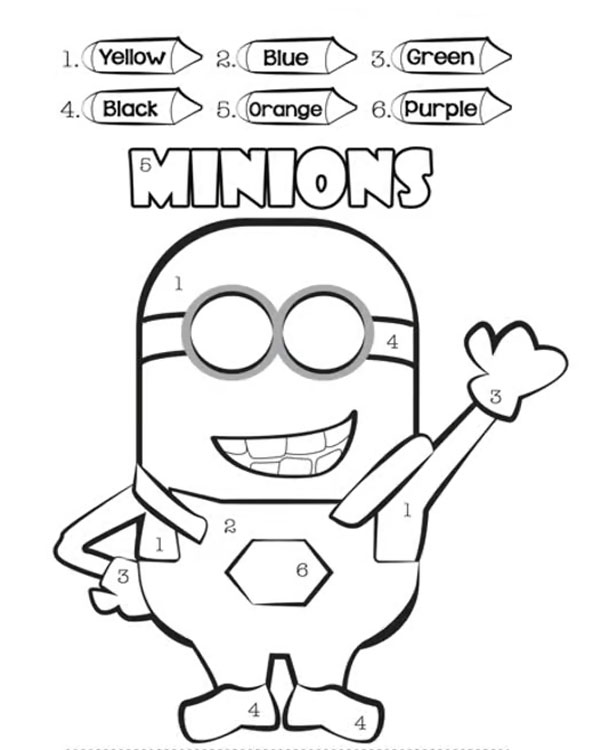 Minion mignon Coloriage Magique