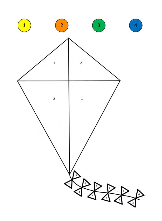 Petit Cerf-volant Coloriage Magique