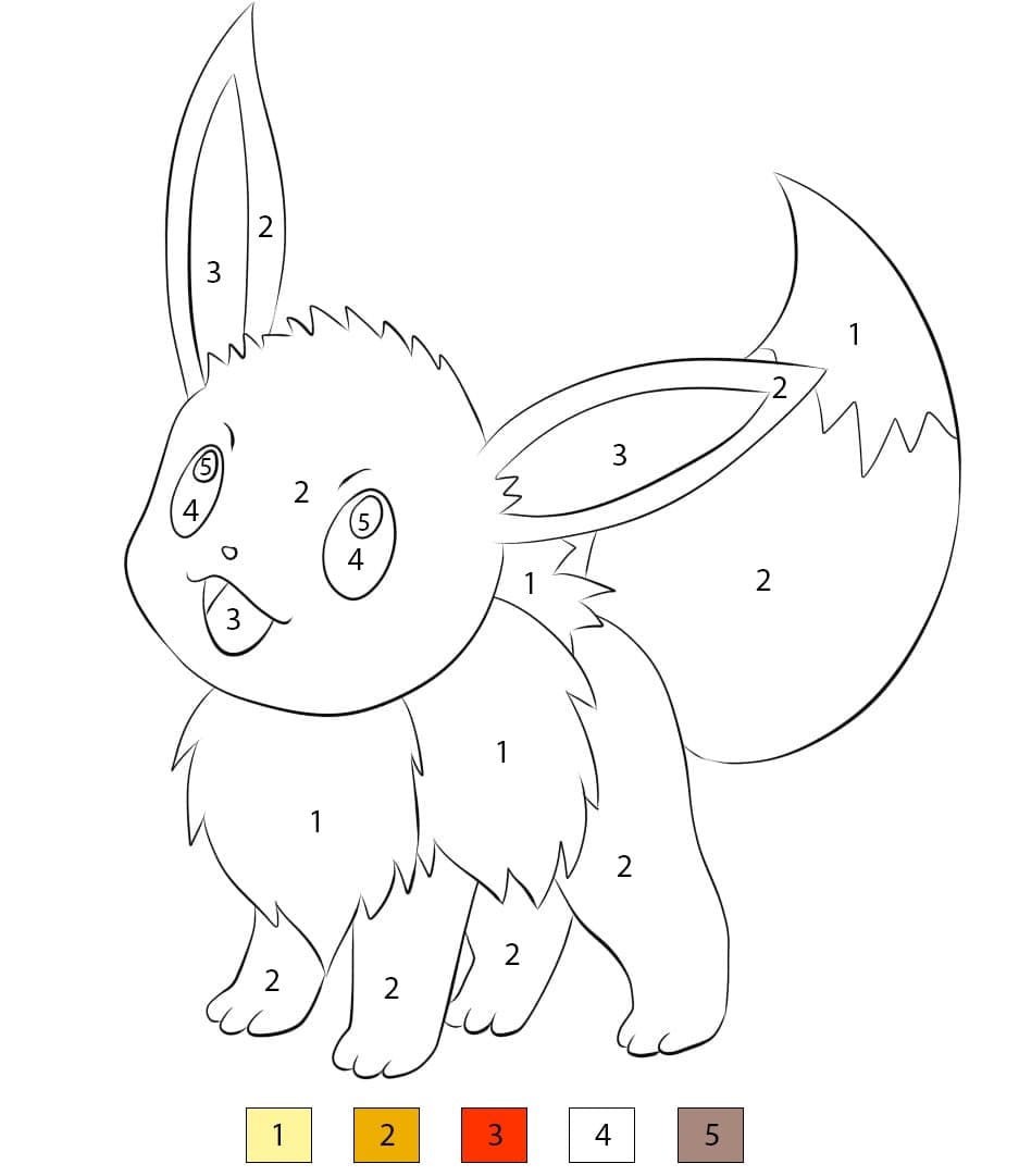 Pokémon Évoli Coloriage Magique