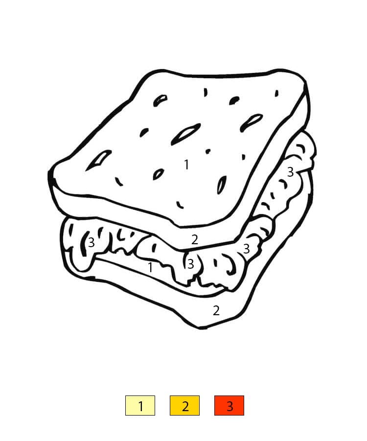 Sandwich au bœuf Coloriage Magique