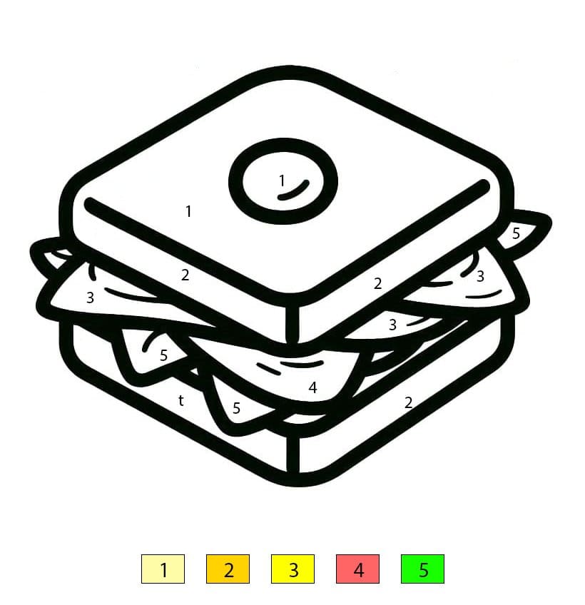 Sandwich facile Coloriage Magique