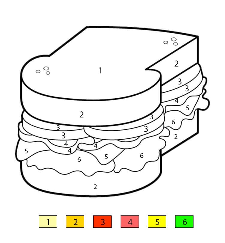 Coloriage Magique Sandwich