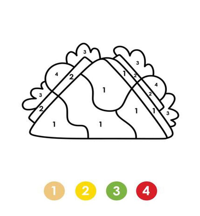 Sandwich simple Coloriage Magique