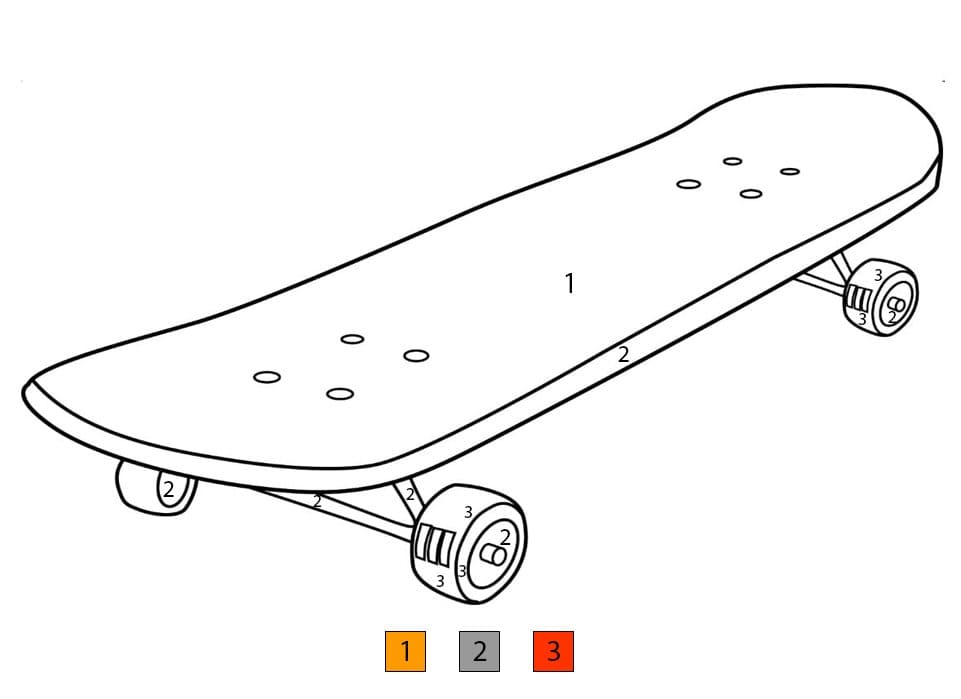 Skateboard  Color By Number