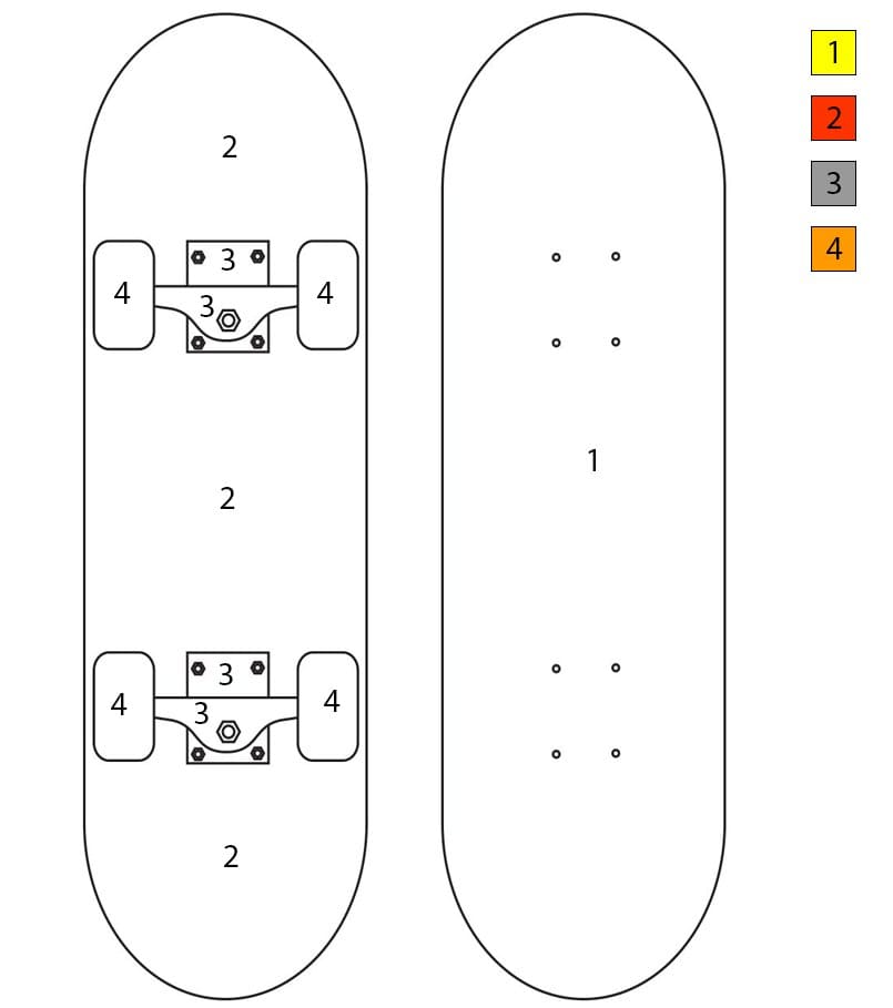 Skateboard normal Coloriage Magique
