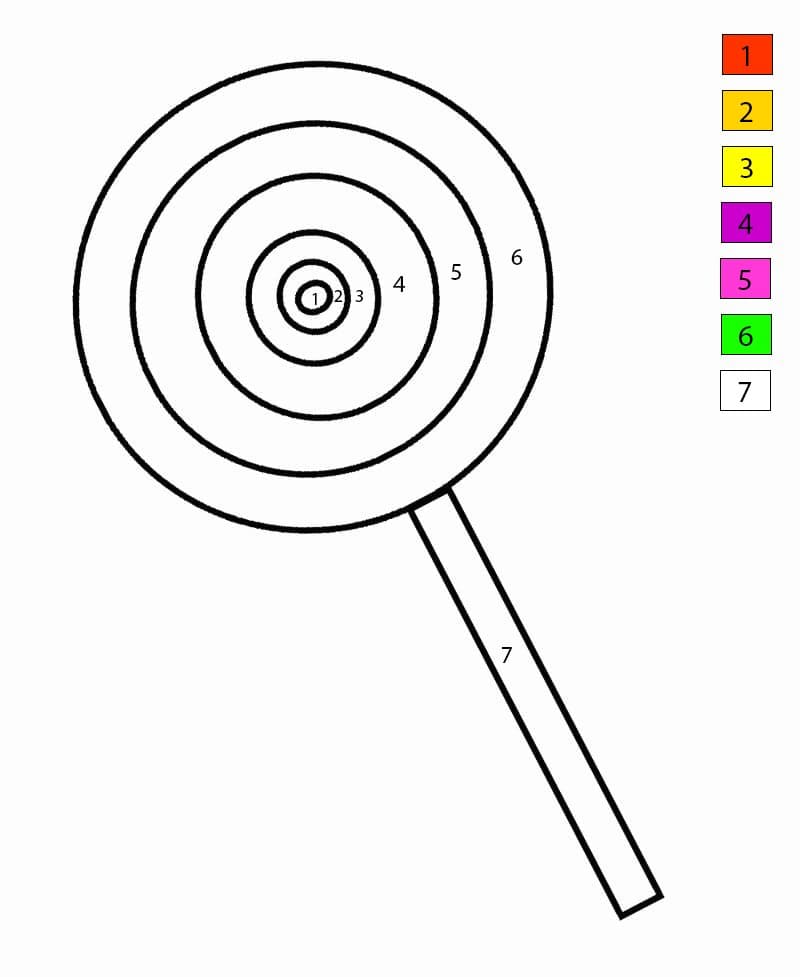 Sucette facile Coloriage Magique