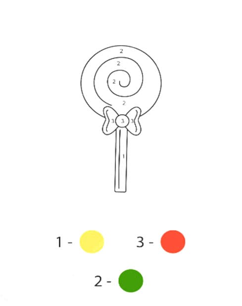 Sucette simple Coloriage Magique
