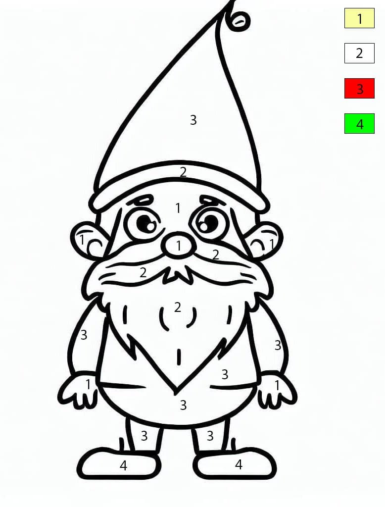 Un gnome Coloriage Magique